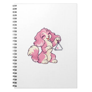 Peaches Triangle Music Cozy Character Notebook