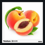 Peaches Wall Sticker<br><div class="desc">Customizable wall decals to decorate your home, fresh and juicy, you can change size and shape, and add any text you like. Look at my big collection of fruits and vegs at http://www.zazzle.com/6hands. :)</div>