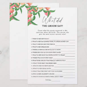 Peaches - What did the groom say bridal game