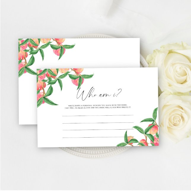 Peaches - Who am I bridal shower game Stationery (Creator Uploaded)