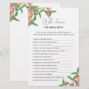 Peaches - Who knows the bride best game
