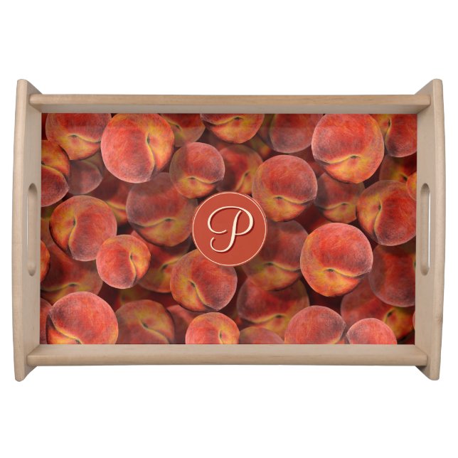 Peaches Wooden Serving Tray (Front)