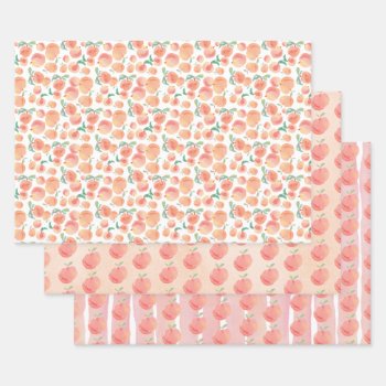 Peaches Wrapping Paper Sheets by Zazzlemm_Cards at Zazzle