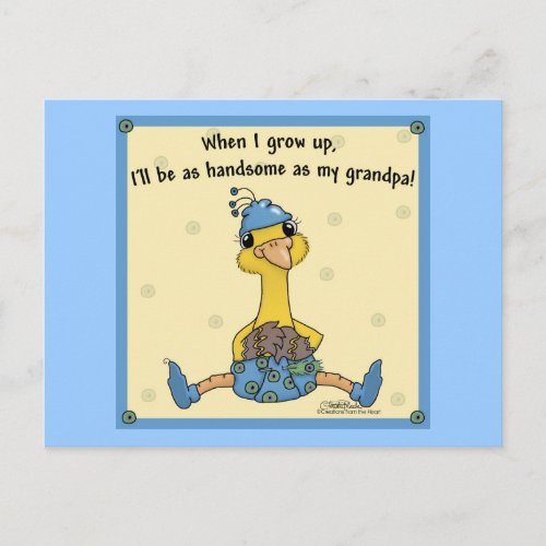 Peachick Handsome like Grandpa Postcard