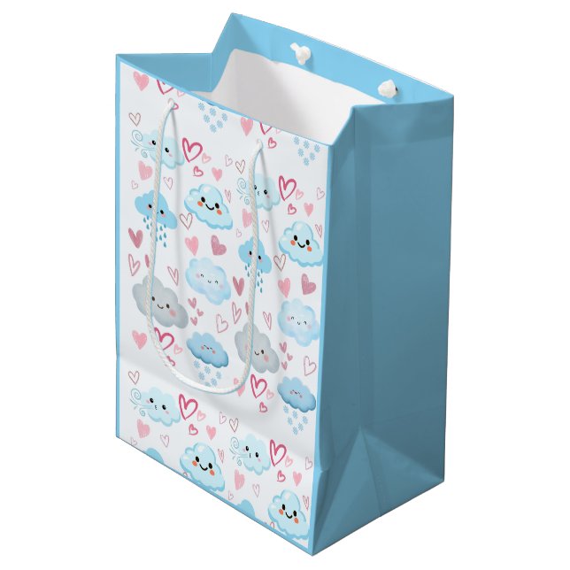 Peachify Dreamy Clouds Medium Gift Bag (Front Angled)