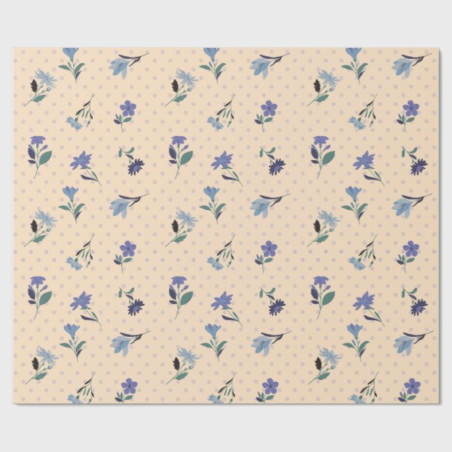 Peachify Pastel Blooms Gift Wrapper Wrapping Paper (Flat)