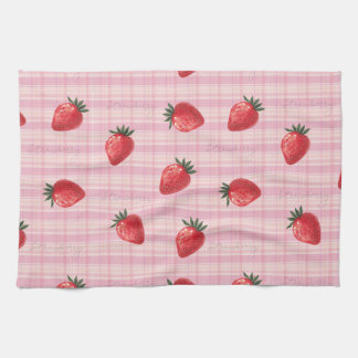 Peachify Strawberry Gingham Kitchen Towel