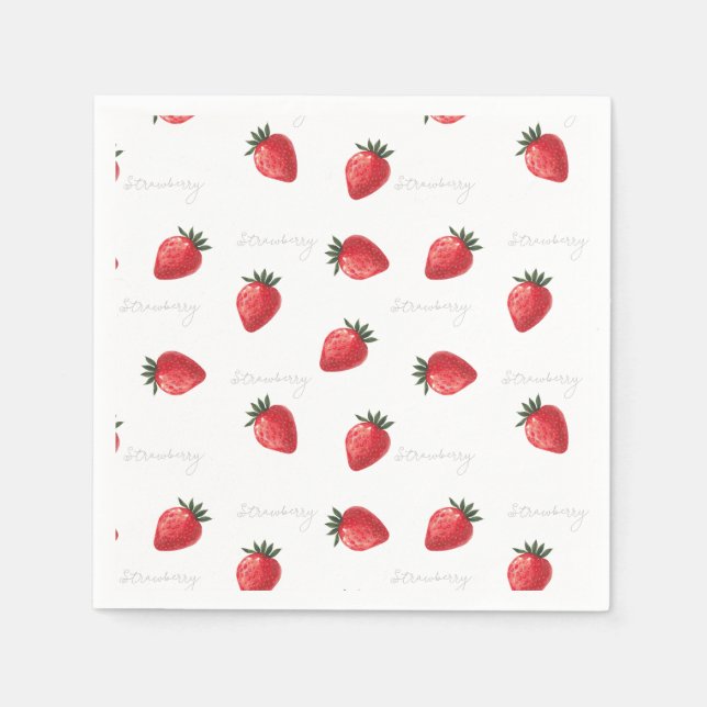 Peachify Strawberry Napkins (Front)