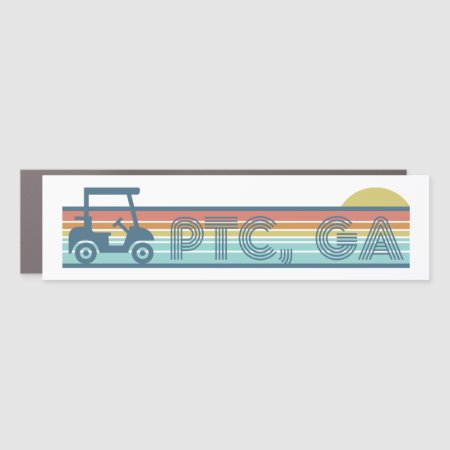 Peachtree City Golf Cart 70s Vibe Aesthetic Car Magnet
