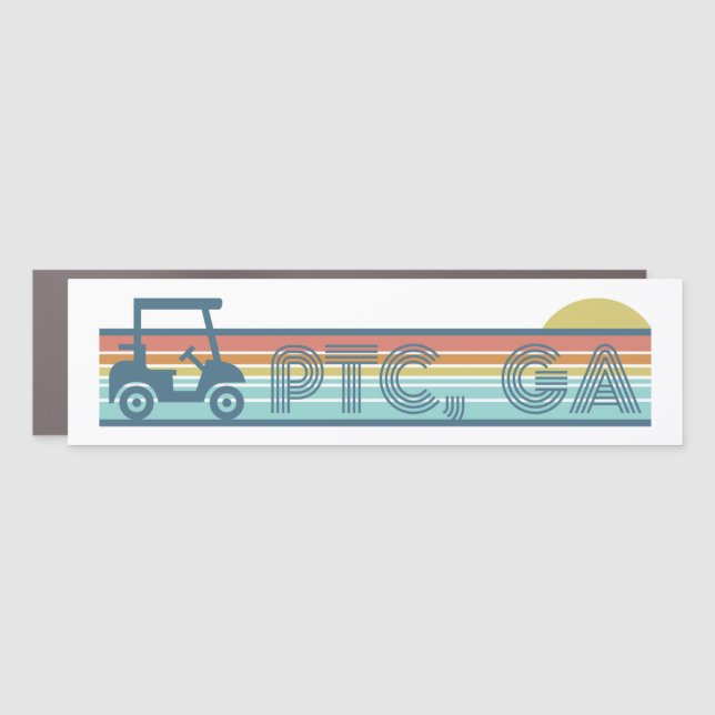 Peachtree City Golf Cart 70s vibe Aesthetic Car Magnet (Front)
