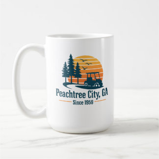 Peachtree City Vintage Golf Cart Sunset Since 1959 Coffee Mug