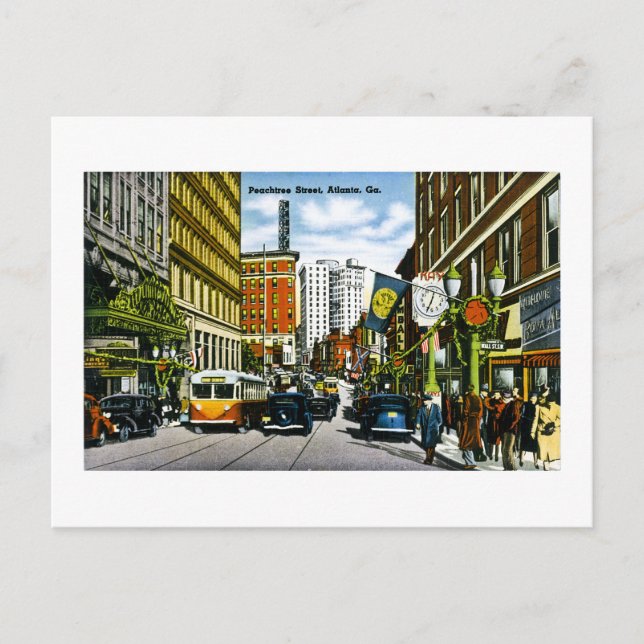 Peachtree Street, Atlanta, GA Postcard (Front)