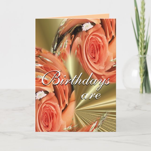 PeachWhirl of Roses--customize-any occasion Card (Front)