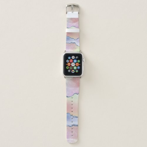 Peachy Agate  Pretty Soft Pastel Watercolor Ombre Apple Watch Band