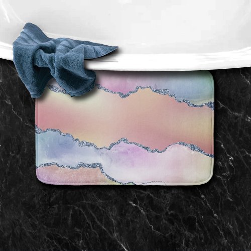 Peachy Agate  Pretty Soft Pastel Watercolor Ombre Bath Mat