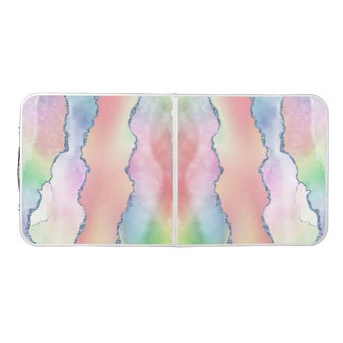 Peachy Agate  Pretty Soft Pastel Watercolor Ombre Beer Pong Table