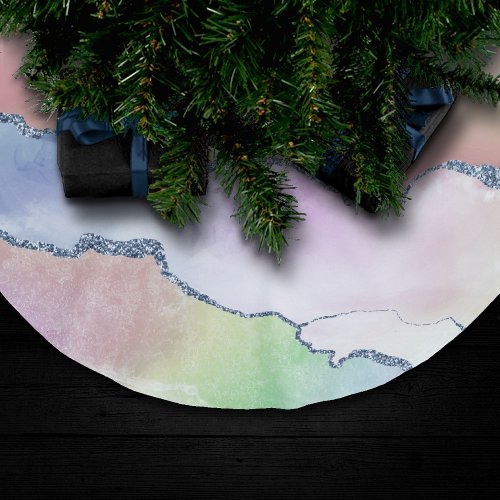 Peachy Agate  Pretty Soft Pastel Watercolor Ombre Brushed Polyester Tree Skirt