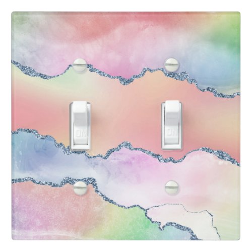 Peachy Agate  Pretty Soft Pastel Watercolor Ombre Light Switch Cover