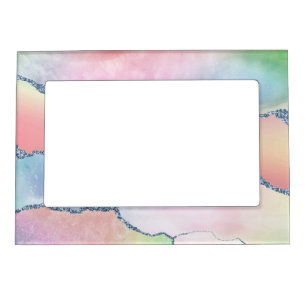 Peachy Agate   Pretty Soft Pastel Watercolor Ombre Magnetic Frame