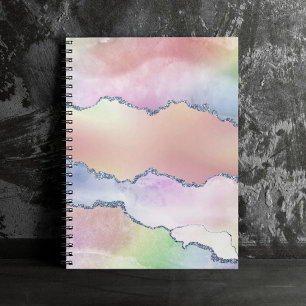 Peachy Agate Pretty Soft Pastel Watercolor Ombre Notebook