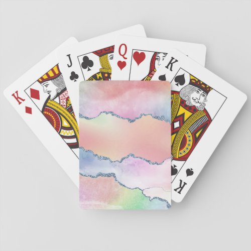 Peachy Agate  Pretty Soft Pastel Watercolor Ombre Playing Cards