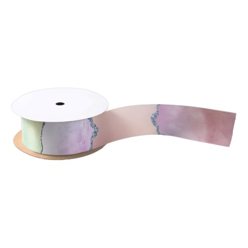 Peachy Agate  Pretty Soft Pastel Watercolor Ombre Satin Ribbon