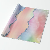 Peachy Agate | Pretty Soft Pastel Watercolor Ombre Wrapping Paper (Unrolled)