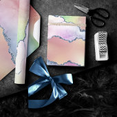Peachy Agate | Pretty Soft Pastel Watercolor Ombre Wrapping Paper
