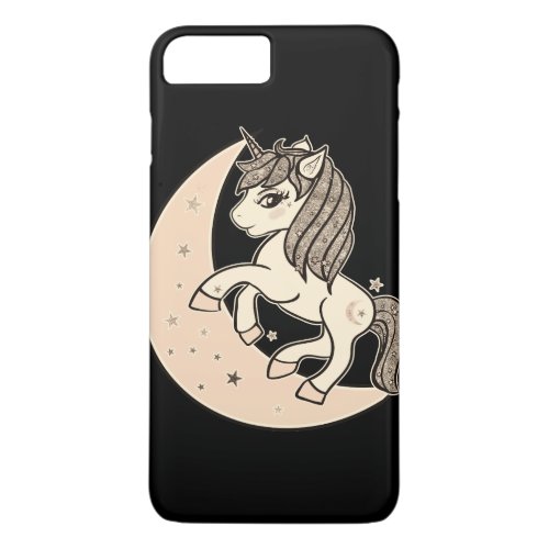 Peachy Blush Pink Celestial Moon  Stars Unicorn iPhone 8 Plus7 Plus Case