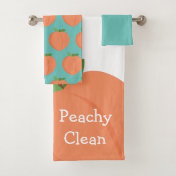 Peachy Clean Decor For Bathroom Bath Towel Set by AestheticJourneys at Zazzle