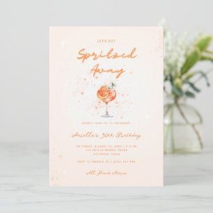 Peachy Cocktail Spritzed Away 30th Birthday Party Invitation