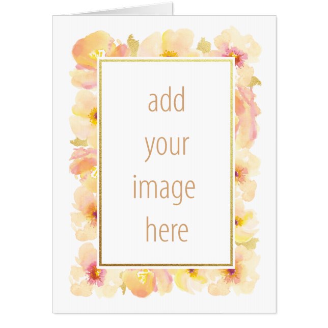 Peachy Cream Occasion Large Novelty Photo Frame Card (Front)