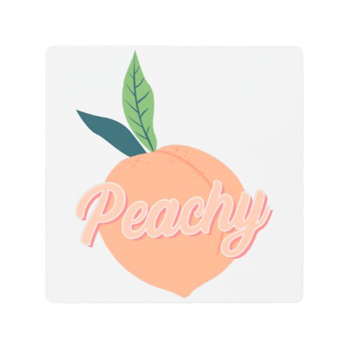 peachy cute peach metal print