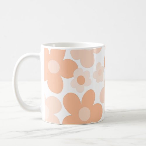 Peachy Daisies Retro Dream 1 retro decor art Coffee Mug