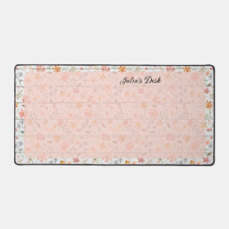 Peachy Floral Design - Personalized desk mat 