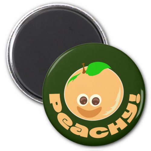 Peachy Fun Fruity Happy Cartoon Art Time Magnet