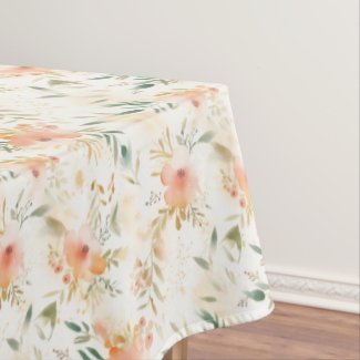 Peachy Gold Floral Abstract