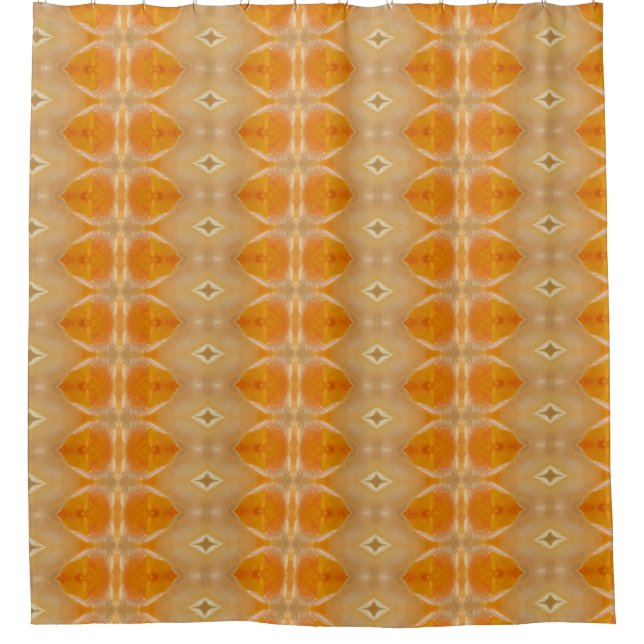 Peachy Ikat 4 Shower Curtain (Front)