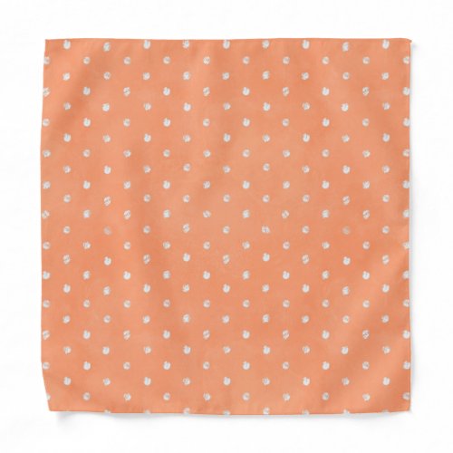 Peachy Keen Orange Messy Polka Dots Bath Towel Set Bandana