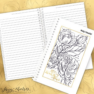 Peachy Knock Out Roses Tall Spiral Notebook