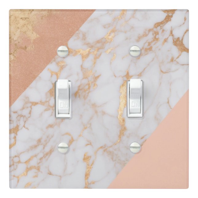 Peachy Marble Elegance Light Switch Cover (In Situ)