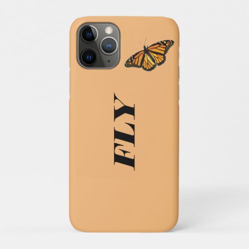 peachy orange and pink butterfly phone case fly