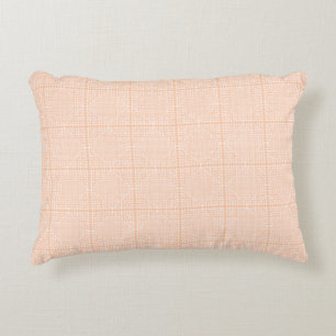 Peachy Orange Light Pink Small Motif Pattern Accent Pillow