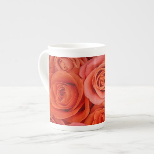 Peachy_orange Tea Roses Bone China Mug