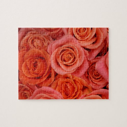 Peachy_orange Tea Roses Jigsaw Puzzle