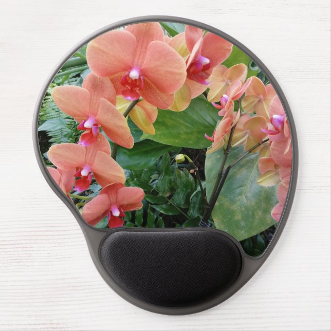 Peachy Orchids on a Gel Mouse Pad (Front)