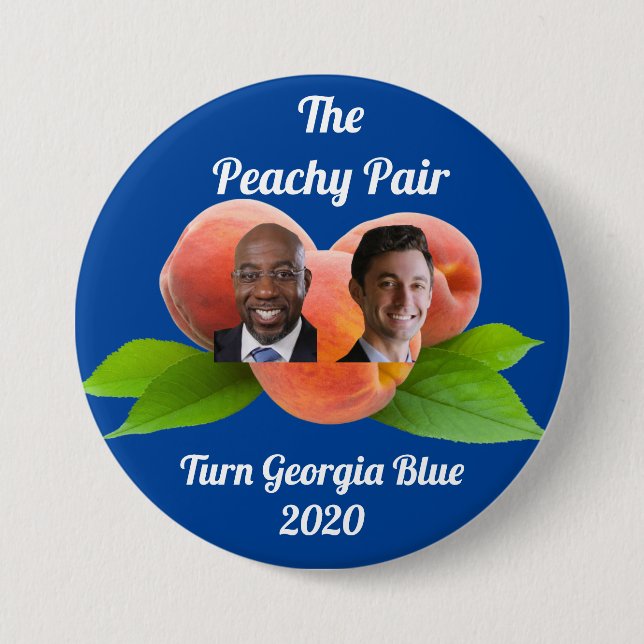 Peachy Pair Georgia 2020 - Senate -Warnock/Ossoff Button (Front)