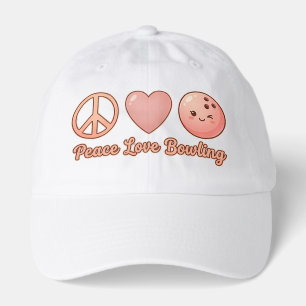 Peachy Peace Love Bowling Charm Hat