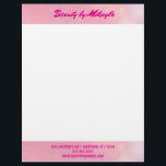 Peachy Pink Beauty Stylist Esthetician Letterhead<br><div class="desc">Peachy pink borders on the top and bottom make the perfect letterhead for a salon owner,  beautician or stylist.  Could also work for other women-related businesses,  such as a woman's clinic or spa.</div>