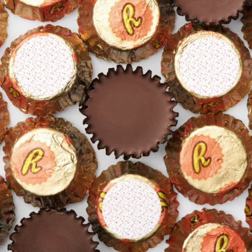 Peachy Pink Blush Floral Glitzy Glitter           Reeses Peanut Butter Cups